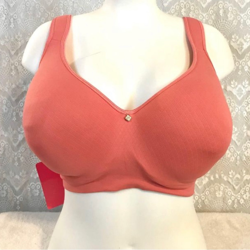 NWT Breezies Coral Pink Underwire Comfort Strap Bra 44B